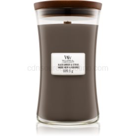 Obrázok Woodwick Black Amber & Citrus vonná sviečka 609,5 g veľká 