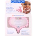 Curaprox Curababy prsten za žvakanje s masažnom zubnom četkicom i zvečkom