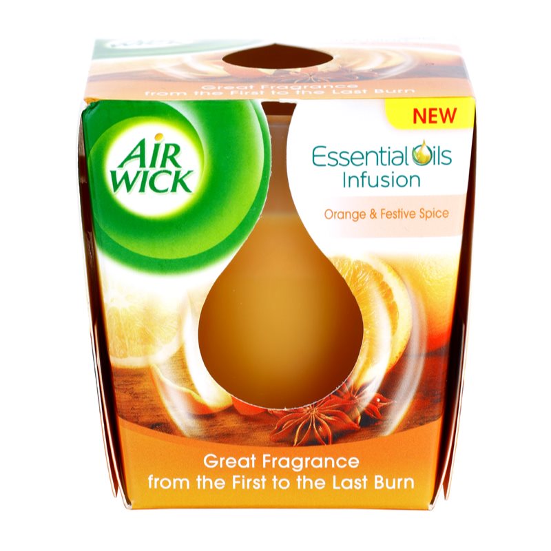 Air Wick Essential Oil Orange & Festive Spice, Scented Candle 105 g