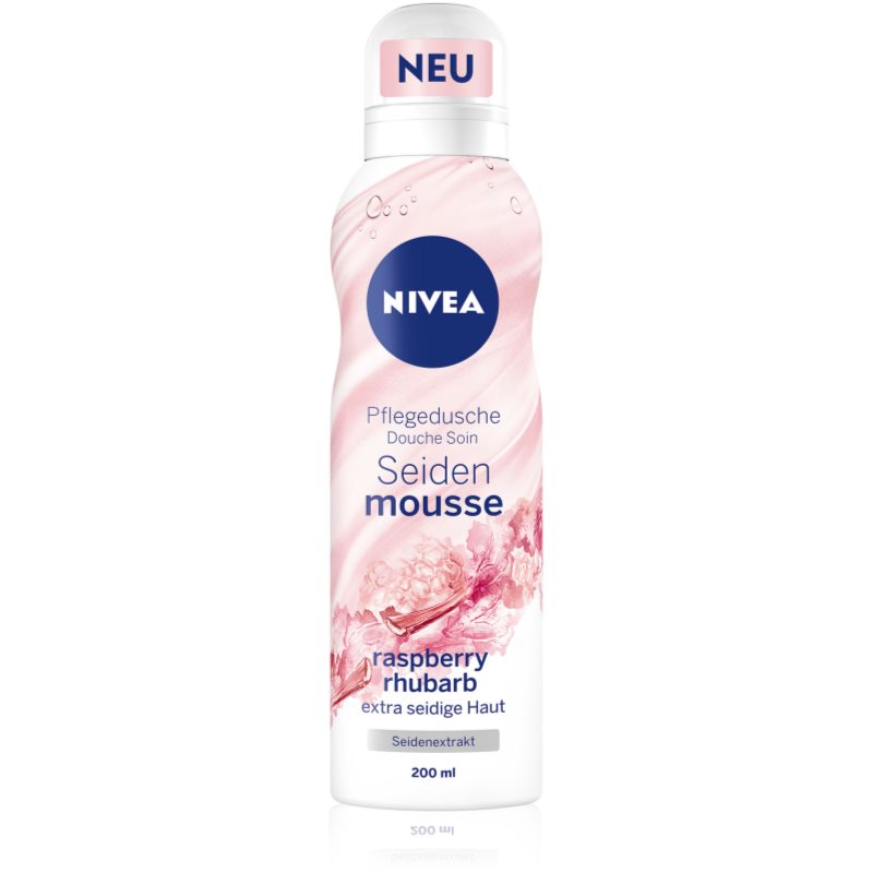 NIVEA SILK MOUSSE RASPBERRY RHUBARB espuma de banho suave | notino.pt