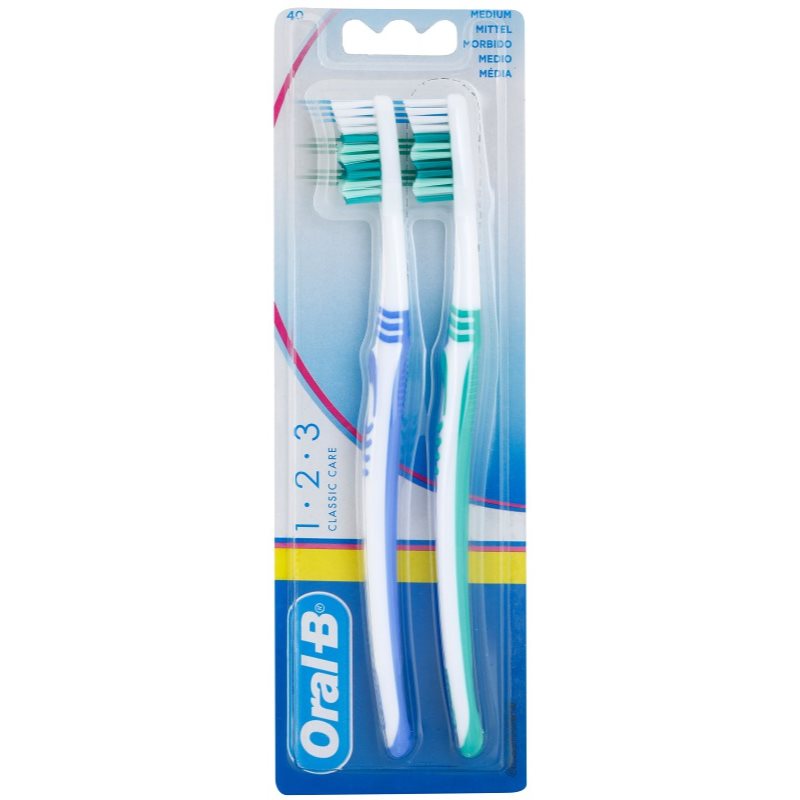 ORAL B 1-2-3 CLASSIC CARE Medium Toothbrushes 2 Pcs | Notino.co.uk