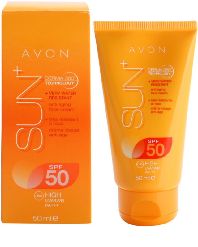 Avon Sun, Rejuvenating Waterproof Sunscreen On Your Face SPF 50