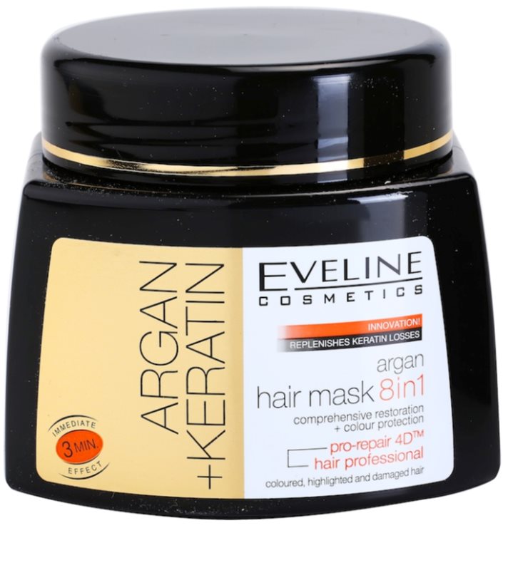 EVELINE COSMETICS ARGAN + KERATIN máscara capilar 8 em 1 notino.pt