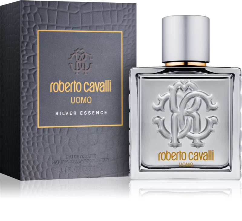 Roberto Cavalli Uomo Silver Essence, Eau de Toilette for Men 100 ml ...